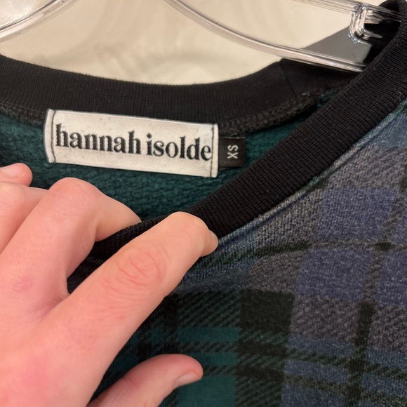 Hannah Isolde “Sigrid” sweatshirt in blackwatch plaid, size xs - Picture 3 of 9